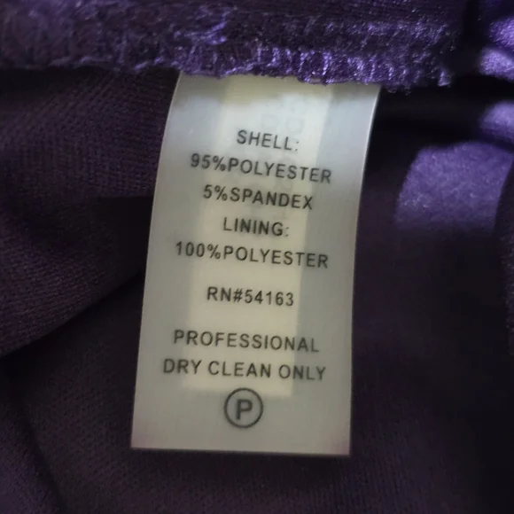 CALVIN KLEIN size 6 Stretch Zip Ruched One Shoulder Embellished Dress Purple - Picture 15 of 16